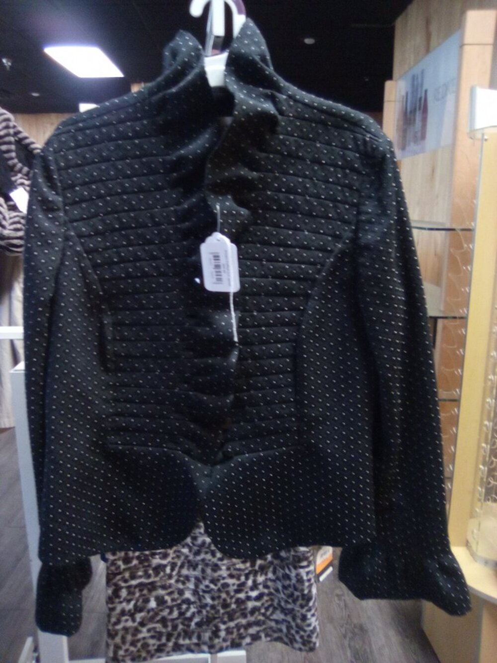 Armani Collezioni Black Studded Quilted Blazer